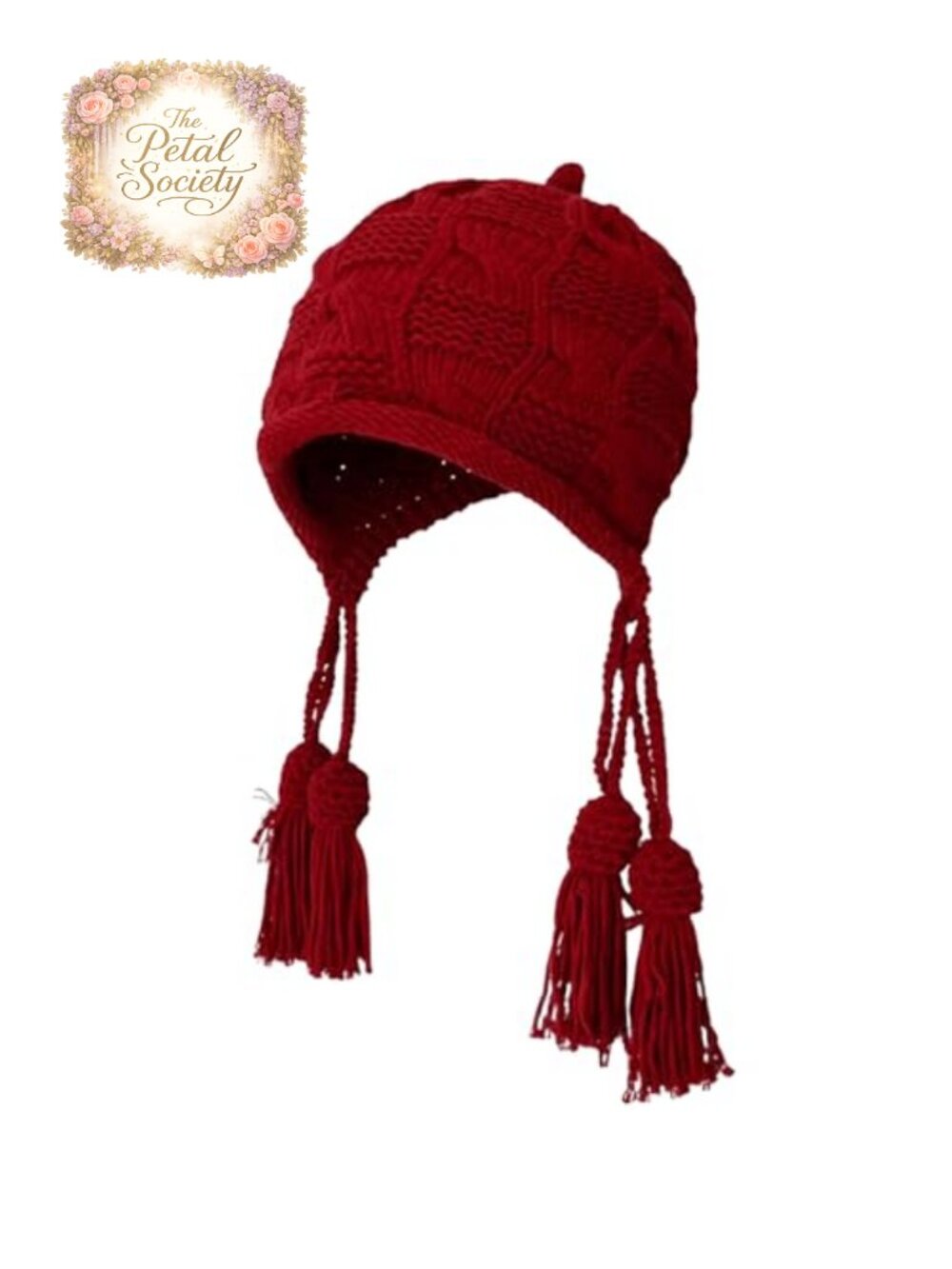 Crochet Knitted Beanie Hat Tassel Earflap Chunky Outdoor